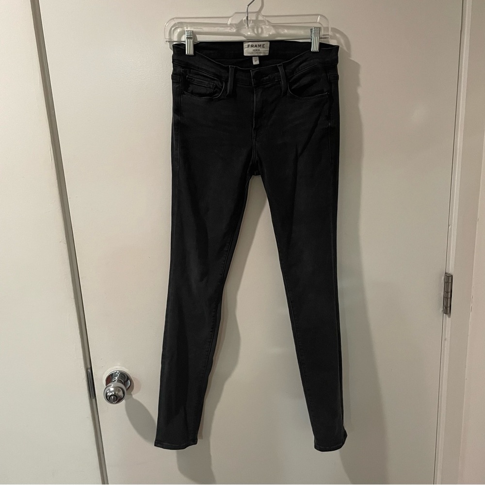 Frame Denim Knightrider Black Skinny Jeans